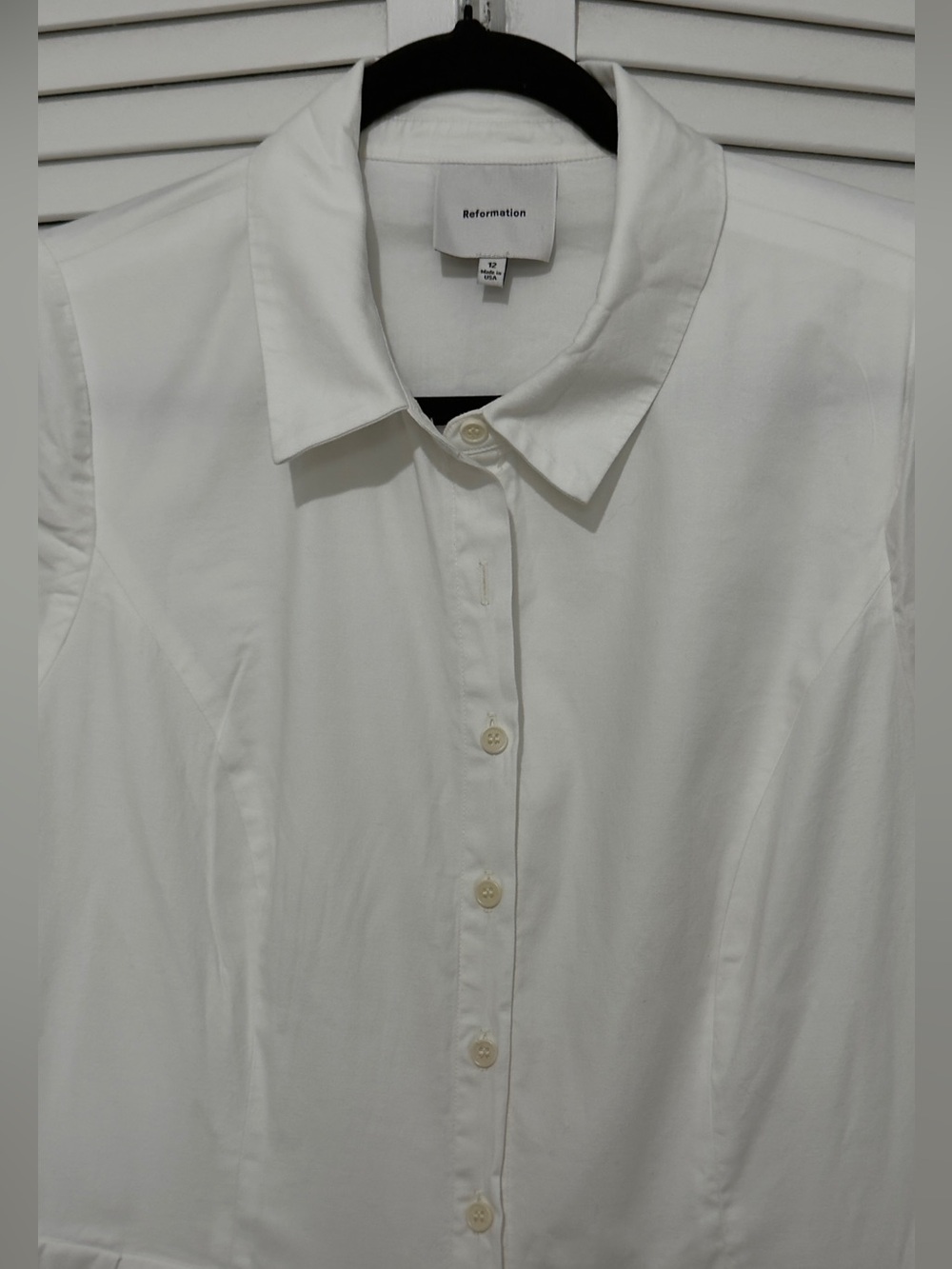 Reformation witchery seam detail maxi shirt dress size 12 cotton! - Picture 4 of 10